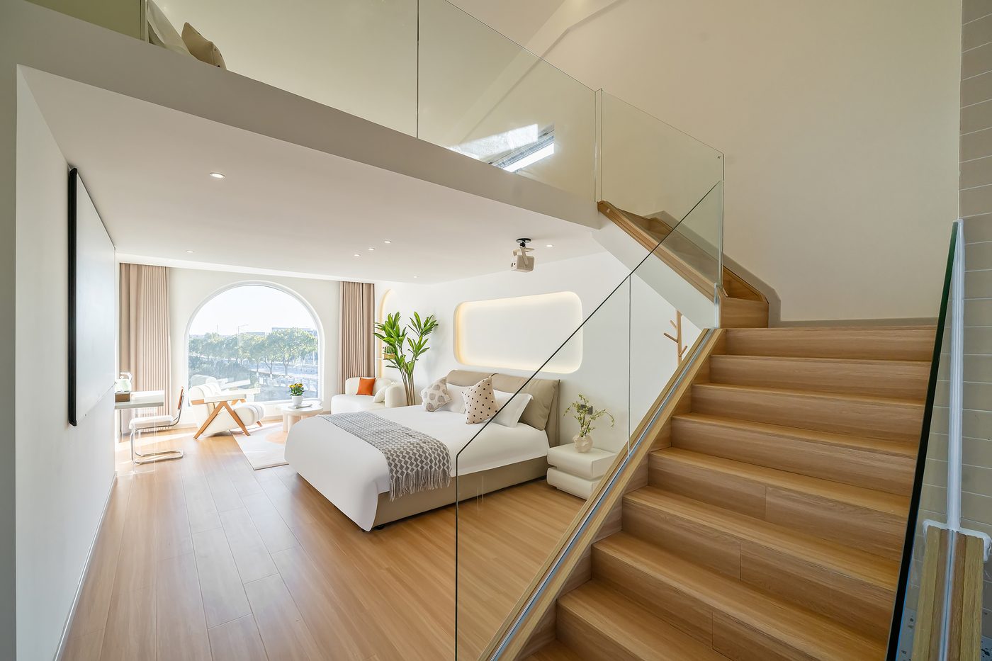 Fuguang Loft Family Room - duplex double-height staircase